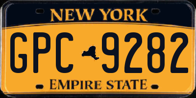 NY license plate GPC9282
