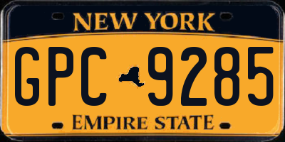 NY license plate GPC9285