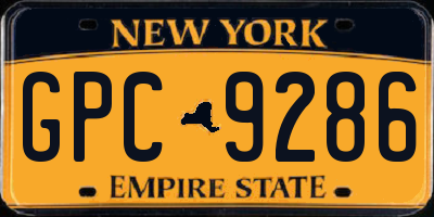 NY license plate GPC9286