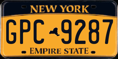NY license plate GPC9287