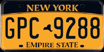 NY license plate GPC9288