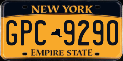 NY license plate GPC9290