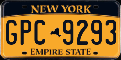NY license plate GPC9293