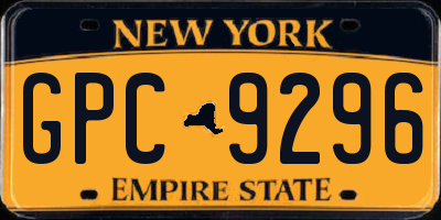 NY license plate GPC9296