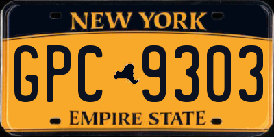 NY license plate GPC9303