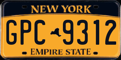NY license plate GPC9312