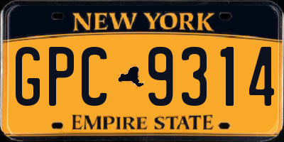 NY license plate GPC9314