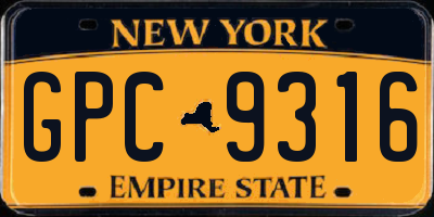 NY license plate GPC9316