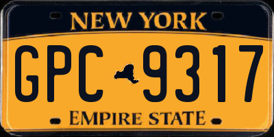 NY license plate GPC9317