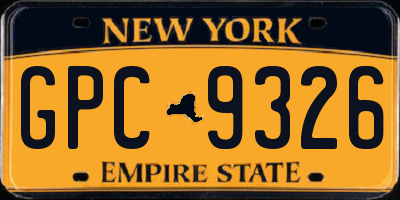 NY license plate GPC9326