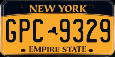 NY license plate GPC9329