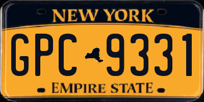 NY license plate GPC9331