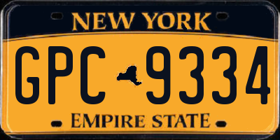 NY license plate GPC9334