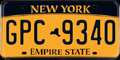 NY license plate GPC9340