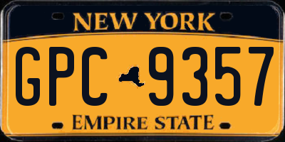 NY license plate GPC9357