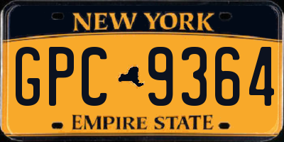 NY license plate GPC9364