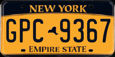 NY license plate GPC9367