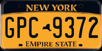 NY license plate GPC9372