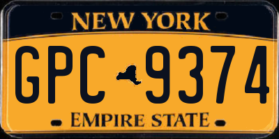 NY license plate GPC9374