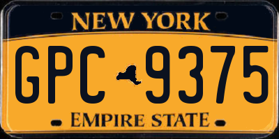 NY license plate GPC9375