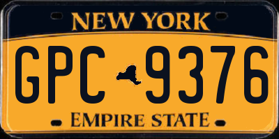 NY license plate GPC9376