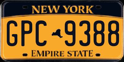 NY license plate GPC9388