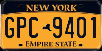 NY license plate GPC9401