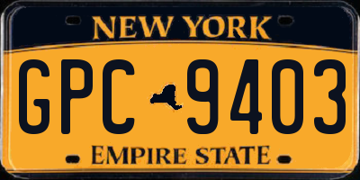 NY license plate GPC9403