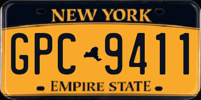 NY license plate GPC9411