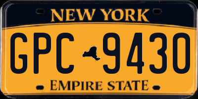 NY license plate GPC9430