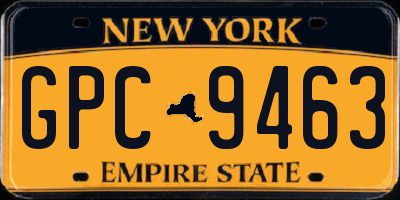 NY license plate GPC9463