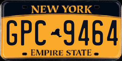 NY license plate GPC9464