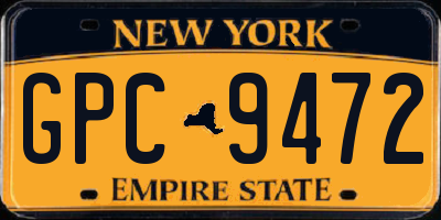 NY license plate GPC9472