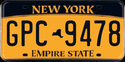 NY license plate GPC9478
