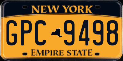 NY license plate GPC9498