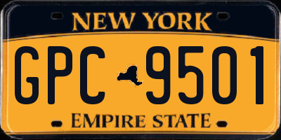 NY license plate GPC9501