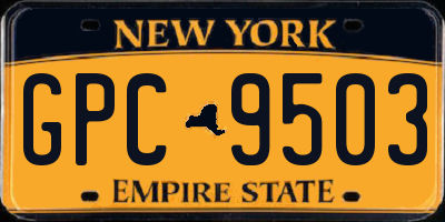 NY license plate GPC9503
