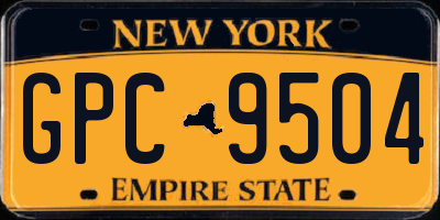 NY license plate GPC9504