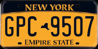 NY license plate GPC9507