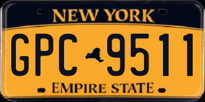 NY license plate GPC9511