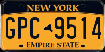 NY license plate GPC9514