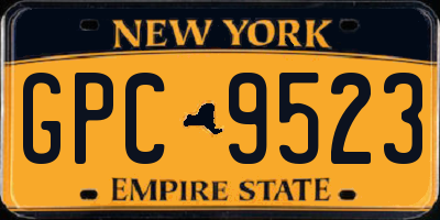 NY license plate GPC9523