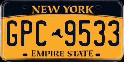 NY license plate GPC9533