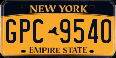 NY license plate GPC9540