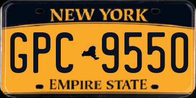 NY license plate GPC9550