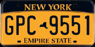 NY license plate GPC9551