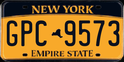 NY license plate GPC9573