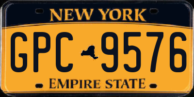 NY license plate GPC9576