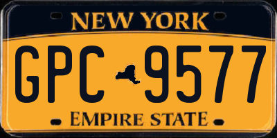 NY license plate GPC9577