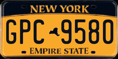 NY license plate GPC9580